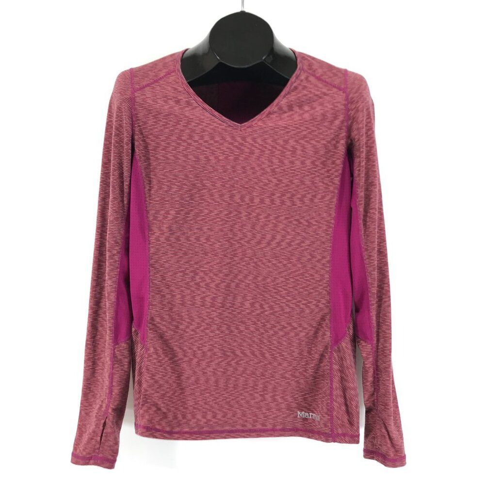 Marmot Lateral Long Sleeve Shirt Women's Medium V-Neck Stretch Athletic Active